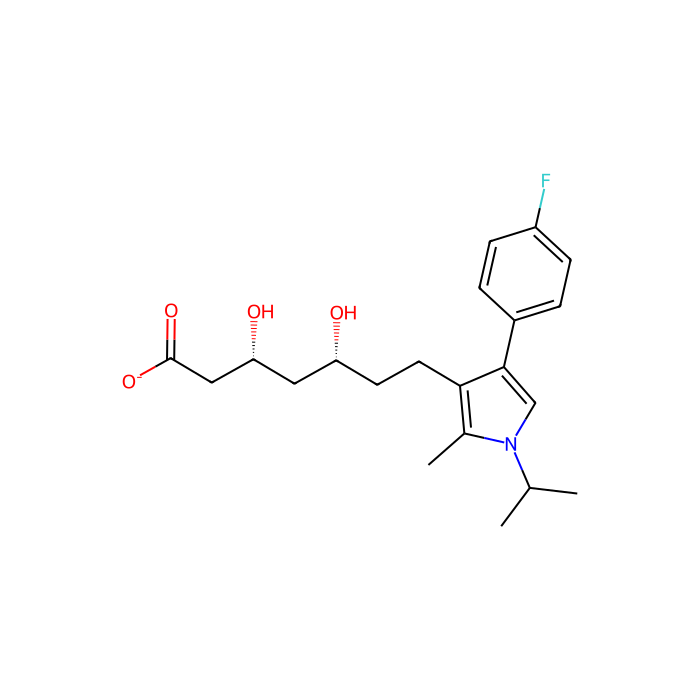 (3R,5R)-7-[4-(4-fluorophenyl)-2-methyl-1-(propan-2-yl)-1H-pyrrol-3-yl]-3,5-dihydroxyheptanoate, 羟甲基戊二酰-CoA 还原酶抑制剂