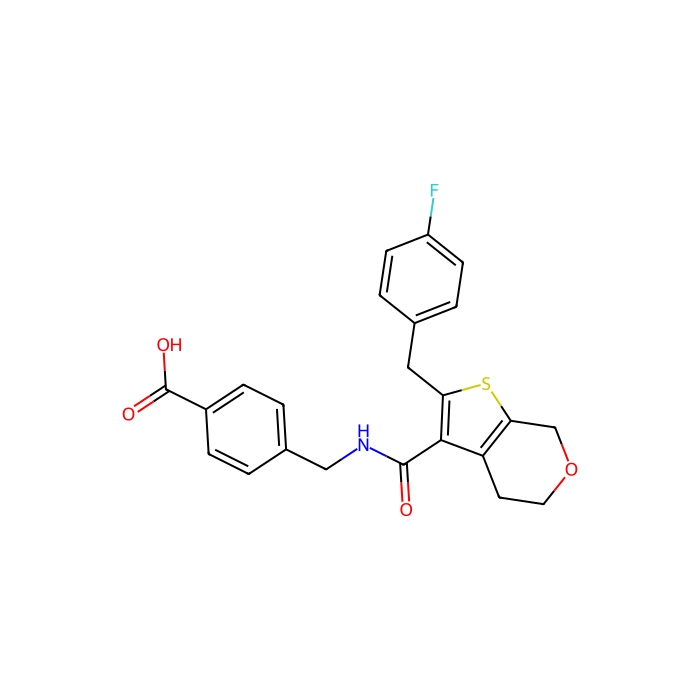 4-[[[2-[(4-fluorophenyl)methyl]-5,7-dihydro-4H-thieno[2,3-c]pyran-3-carbonyl]amino]methyl]benzoic acid, EP 4 受体拮抗剂