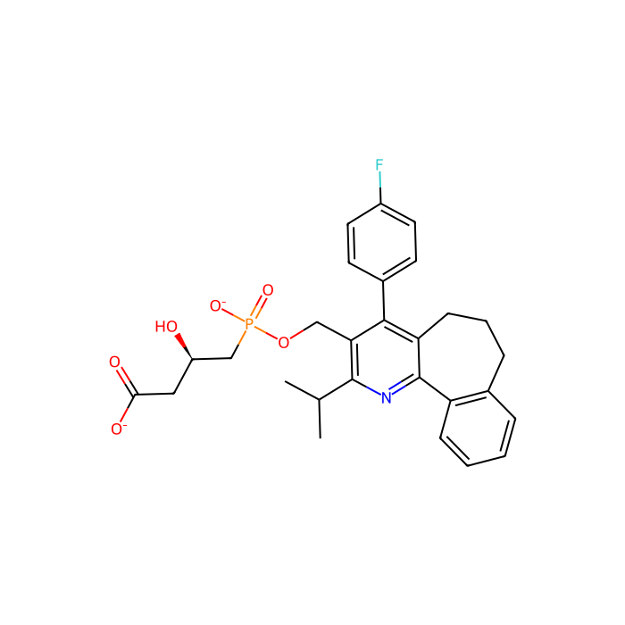 (3R)-4-{[6-(4-fluorophenyl)-4-(propan-2-yl)-3-azatricyclo[9.4.0.0^{2,7}]pentadeca-1(15),2(7),3,5,11,13-hexaen-5-yl]methyl phosphonato}-3-hydroxybutanoate, 羟甲基戊二酰-CoA 还原酶抑制剂