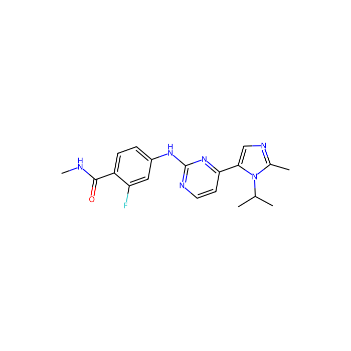 2-fluoro-N-methyl-4-[[4-(2-methyl-3-propan-2-ylimidazol-4-yl)pyrimidin-2-yl]amino]benzamide, 细胞周期蛋白依赖性激酶 1 抑制剂；细胞周期蛋白依赖性激酶 2 抑制剂；细胞周期蛋白依赖性激酶 4 抑制剂；类细胞周期蛋白依赖性激酶 1 抑制剂