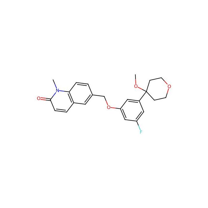 6-[[3-Fluoro-5-(4-methoxyoxan-4-yl)phenoxy]methyl]-1-methylquinolin-2-one