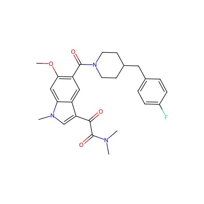 2-[5-[4-[(4-fluorophenyl)methyl]piperidine-1-carbonyl]-6-methoxy-1-methylindol-3-yl]-N,N-dimethyl-2-oxoacetamide, MAP 激酶 p38 alpha 抑制剂