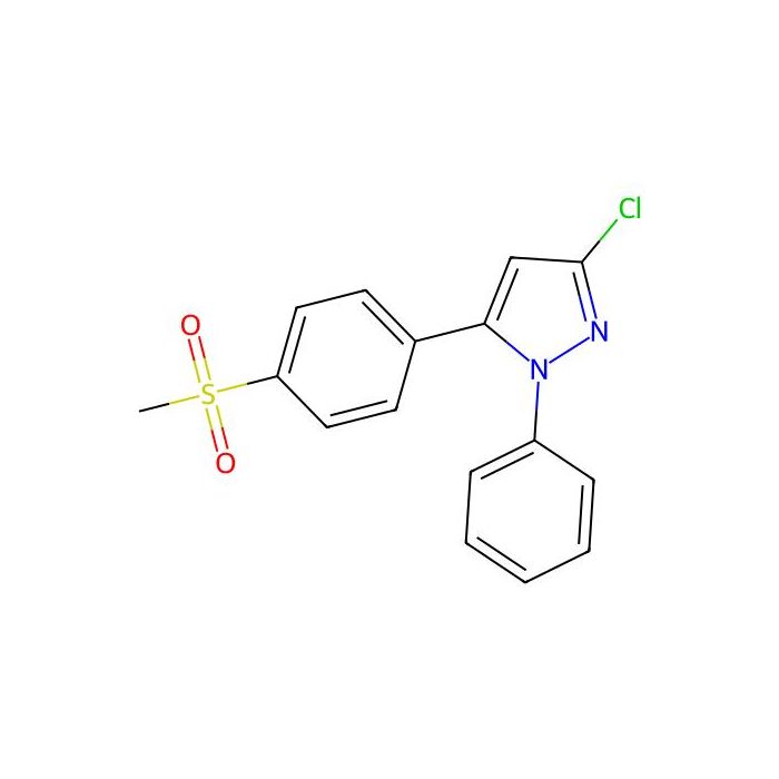 1H-Pyrazole, 3-chloro-5-(4-(methylsulfonyl)phenyl)-1-phenyl-