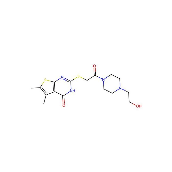 2-[2-[4-(2-hydroxyethyl)piperazin-1-yl]-2-oxoethyl]sulfanyl-5,6-dimethyl-3H-thieno[2,3-d]pyrimidin-4-one