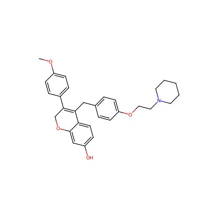 2H-1-Benzopyran-7-ol, 3-(4-methoxyphenyl)-4-((4-(2-(1-piperidinyl)ethoxy)phenyl)methyl)-, 雌激素受体调节剂