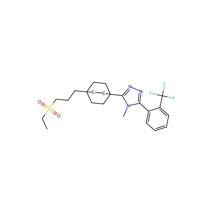 4H-1,2,4-Triazole, 3-(4-(3-(ethylsulfonyl)propyl)bicyclo(2.2.2)oct-1-yl)-4-methyl-5-(2-(trifluoromethyl)phenyl)-, 11-beta- 羟基类固醇脱氢酶 1 抑制剂