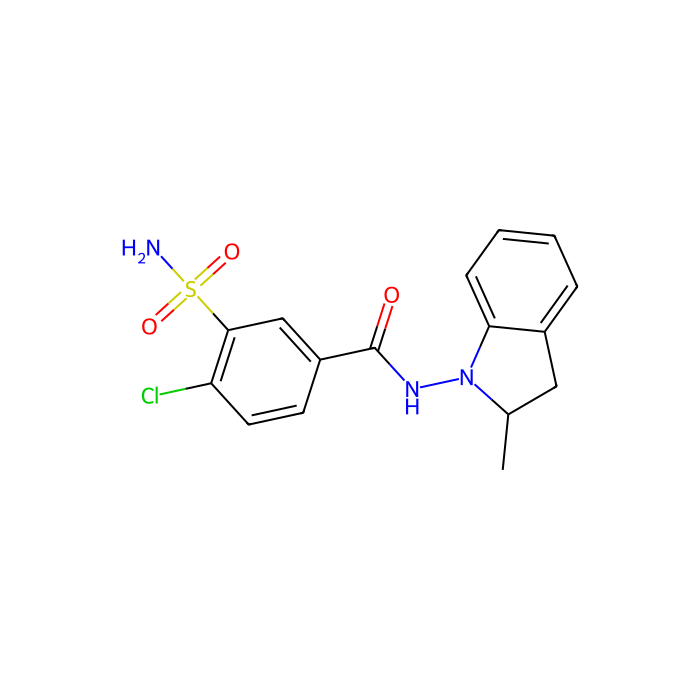 吲达帕胺, 对噻嗪类药物敏感的钠氯共转运抑制剂