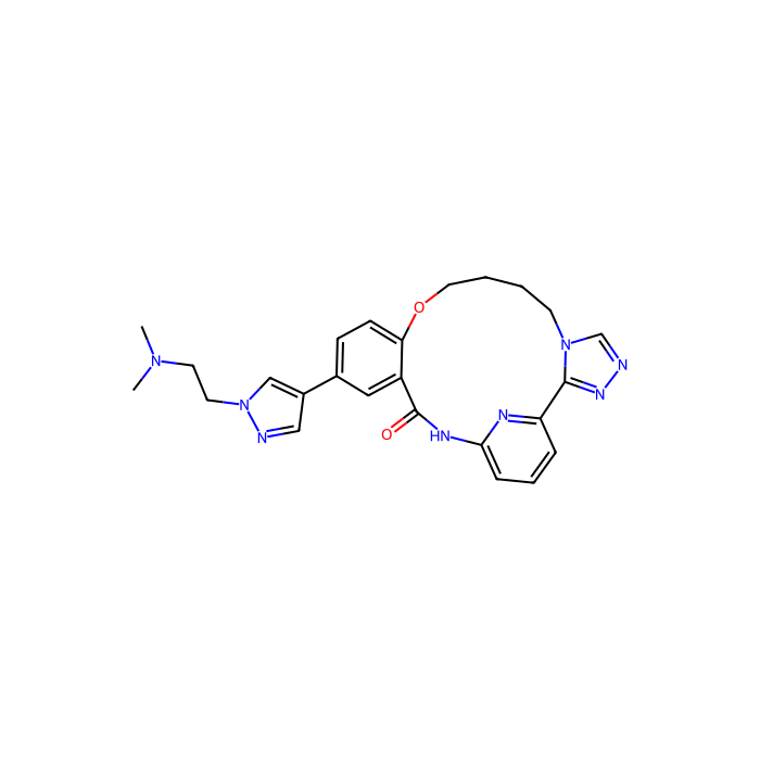 15-[1-[2-(dimethylamino)ethyl]pyrazol-4-yl]-11-oxa-3,4,6,19,24-pentazatetracyclo[18.3.1.02,6.012,17]tetracosa-1(24),2,4,12(17),13,15,20,22-octaen-18-one, 抑制丝裂原活化蛋白激酶激酶 5