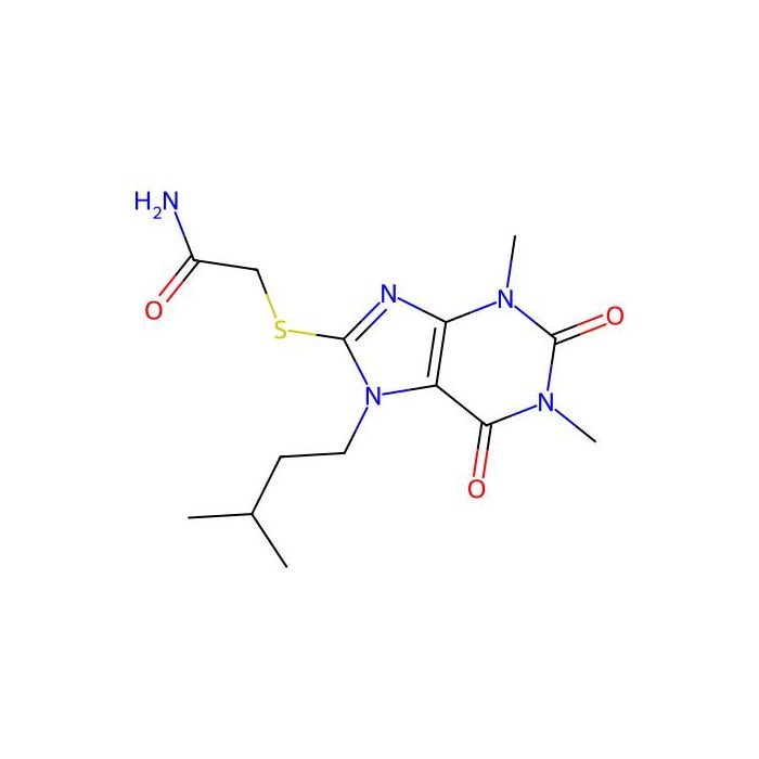 2-((7-isopentyl-1,3-dimethyl-2,6-dioxo-2,3,6,7-tetrahydro-1H-purin-8-yl)thio)acetamide