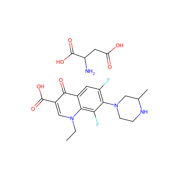 洛美沙星，天门冬氨酸