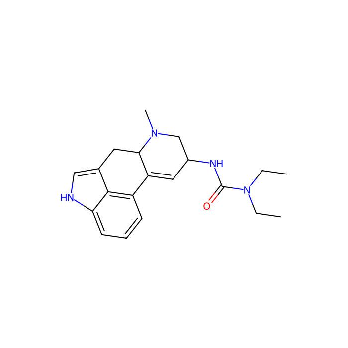 麦角乙脲, 5-HT 1A 受体激动剂；5-HT 1B 受体激动剂；5-HT 1D 受体激动剂；5-HT 2A 受体激动剂；5-HT 2B 受体拮抗剂；5-HT 2C 受体激动剂；5-HT 6 受体激动剂；5-HT 7 受体激动剂；α 1A 肾上腺素受体拮抗剂；α 2A 肾上腺素受体拮抗剂；α 2B 肾上腺素受体拮抗剂；α 2C 肾上腺素受体拮抗剂；D 1 受体激动剂；D 2 受体激动剂；D 3 受体激动剂；D 4 受体激动剂；D 5 受体激动剂