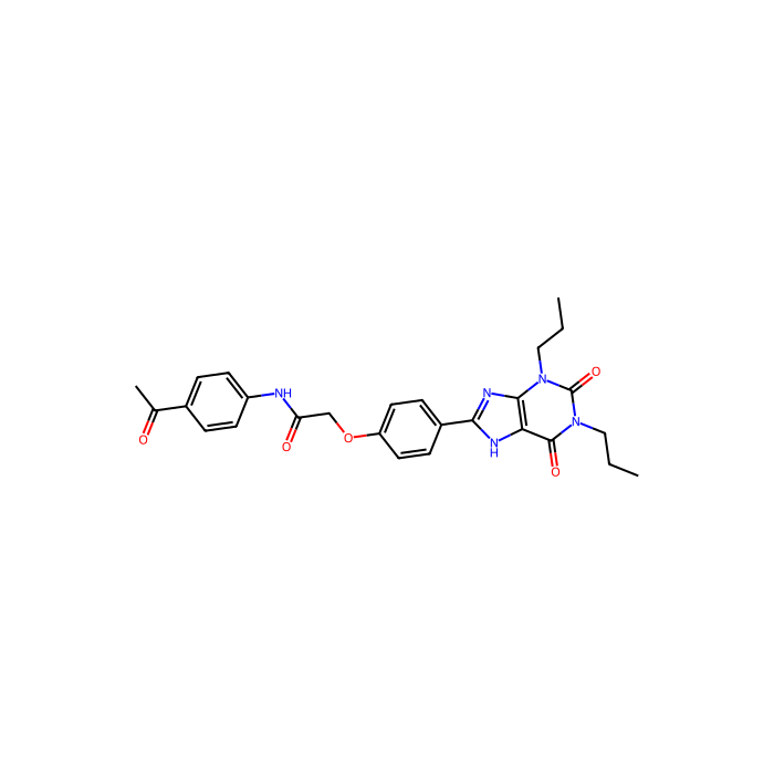 N-(4-乙酰基苯基)-2-[4-(2,3,6,7-四氢-2,6-二氧代-1,3-二丙基-1H-嘌呤-8-基)苯氧基]乙酰胺, A 2B 受体拮抗剂