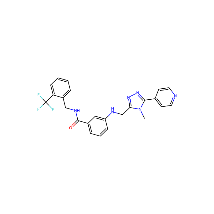 3-[(4-methyl-5-pyridin-4-yl-1,2,4-triazol-3-yl)methylamino]-N-[[2-(trifluoromethyl)phenyl]methyl]benzamide, 肾上腺素能受体激酶 1 抑制剂；肾上腺素能受体激酶 2 抑制剂