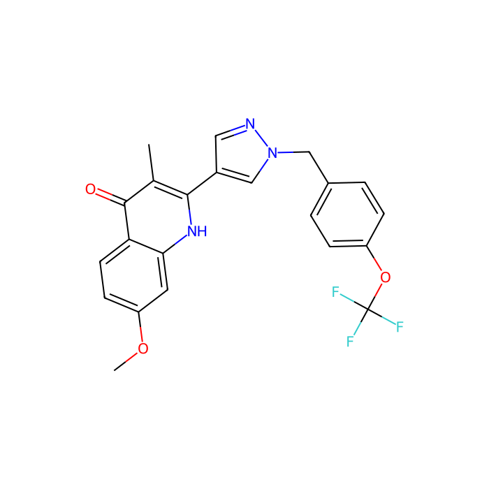 7-methoxy-3-methyl-2-[1-[[4-(trifluoromethoxy)phenyl]methyl]pyrazol-4-yl]-1H-quinolin-4-one, 恶性疟原虫细胞色素 b