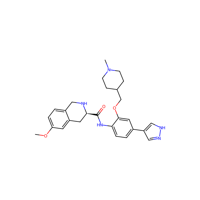 (3R)-6-methoxy-N-[2-[(1-methylpiperidin-4-yl)methoxy]-4-(1H-pyrazol-4-yl)phenyl]-1,2,3,4-tetrahydroisoquinoline-3-carboxamide, 大肿瘤抑制激酶 2 抑制剂；Rho 相关含线圈蛋白激酶 1 抑制剂；Rho 相关含线圈蛋白激酶 2 抑制剂；丝氨酸/苏氨酸激酶 38 抑制剂