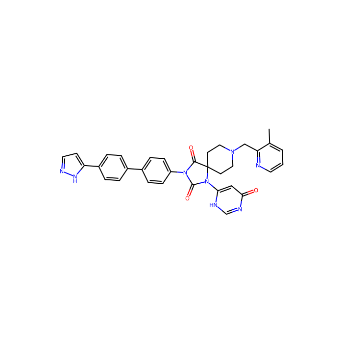 8-[(3-methylpyridin-2-yl)methyl]-1-(4-oxo-1H-pyrimidin-6-yl)-3-[4-[4-(1H-pyrazol-5-yl)phenyl]phenyl]-1,3,8-triazaspiro[4.5]decane-2,4-dione, egl-9 家族缺氧诱导因子 1 抑制剂;egl-9 家族缺氧诱导因子 2 抑制剂;egl-9 家族缺氧诱导因子 3 抑制剂