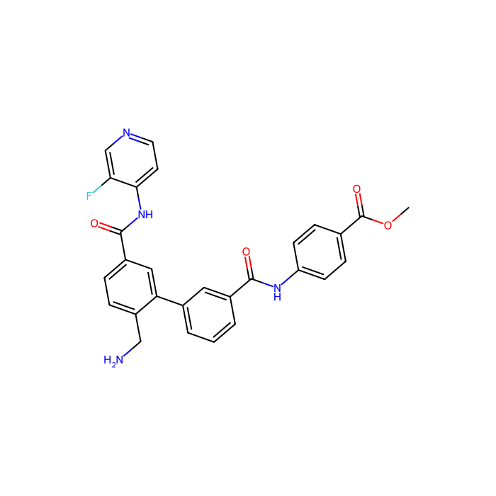 methyl 4-[[3-[2-(aminomethyl)-5-[(3-fluoropyridin-4-yl)carbamoyl]phenyl]benzoyl]amino]benzoate, Rho 相关含线圈蛋白激酶 1 抑制剂；Rho 相关含线圈蛋白激酶 2 抑制剂
