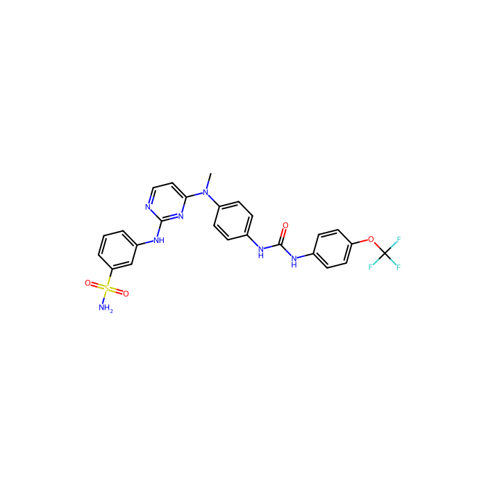 1-[4-[methyl-[2-(3-sulfamoylanilino)pyrimidin-4-yl]amino]phenyl]-3-[4-(trifluoromethoxy)phenyl]urea, 激酶插入域受体抑制剂;混合系激酶域类伪激酶抑制剂;混合系激酶域类伪激酶抑制剂