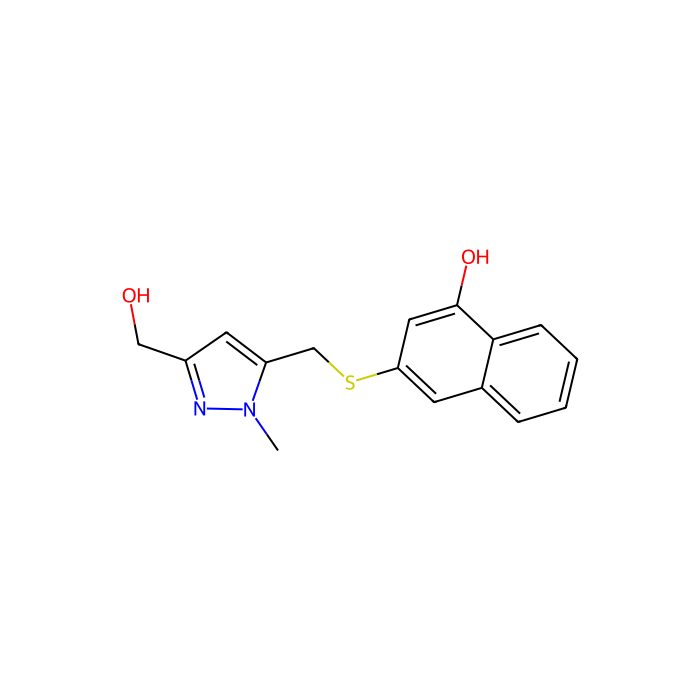 3-[[5-(hydroxymethyl)-2-methyl-pyrazol-3-yl]methylsulfanyl]naphthalen-1-ol