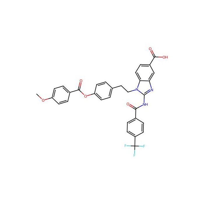 1-[2-[4-[(4-Methoxyphenyl)-oxomethoxy]phenyl]ethyl]-2-[[oxo-[4-(trifluoromethyl)phenyl]methyl]amino]-5-benzimidazolecarboxylic acid