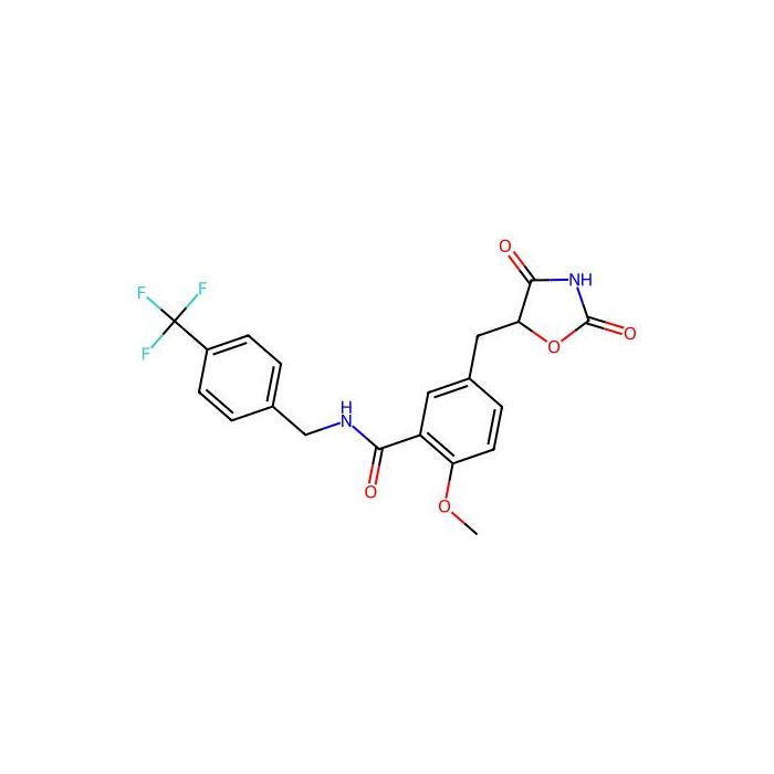 2-Methoxy-5-(2,4-dioxo-5-thiazolidinyl)-N-((4-(trifluoromethyl)phenyl)methyl)benzamide, 过氧化物酶体增殖激活受体 alpha 激动剂