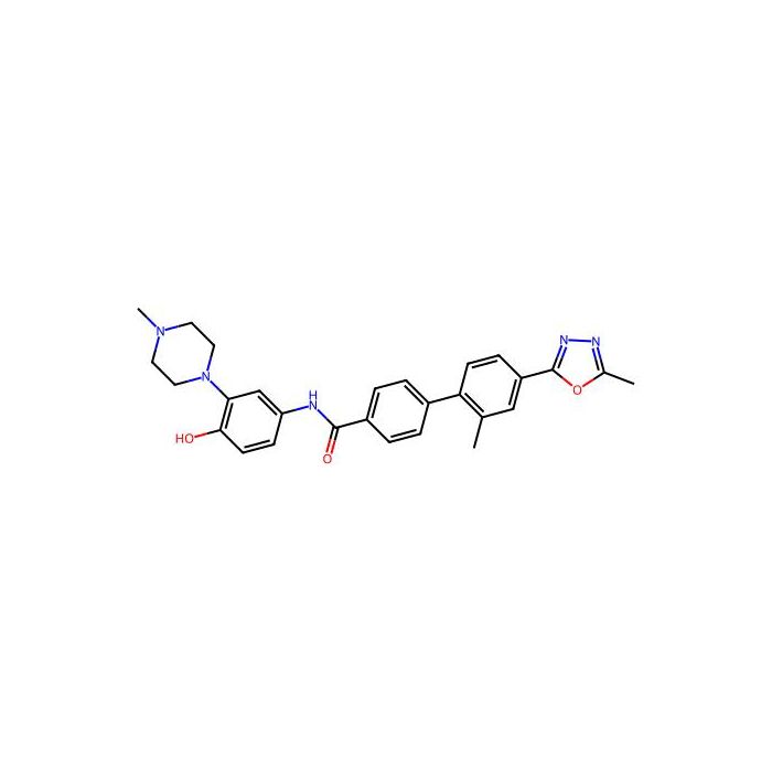 2'-Methyl-4'-(5-methyl-[1,3,4]oxadiazol-2-yl)-biphenyl-4-carboxylic acid [4-hydroxy-3-(4-methyl-piperazin-1-yl)-phenyl]-amide