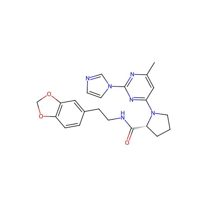 N-(2-(1,3-Benzodioxol-5-YL)ethyl)-1-(2-(1H-imidazol-1-YL)-6-methylpyrimidin-4-YL)-D-prolinamide