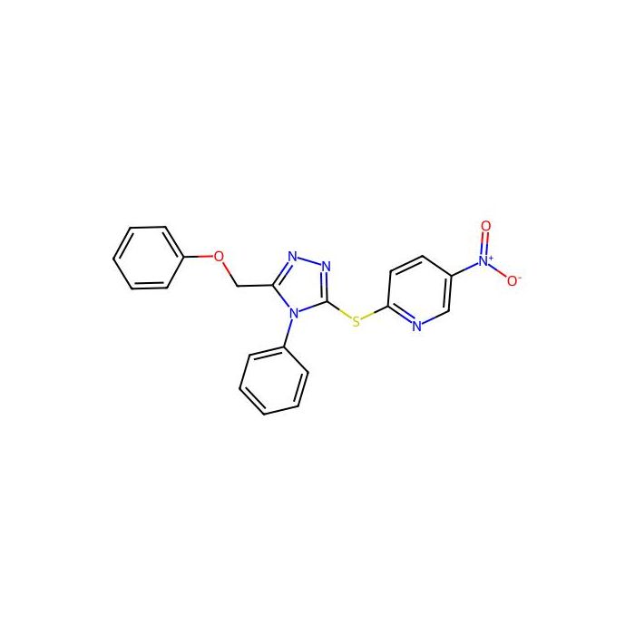 5-Nitro-2-[[5-(phenoxymethyl)-4-phenyl-1,2,4-triazol-3-yl]sulfanyl]pyridine