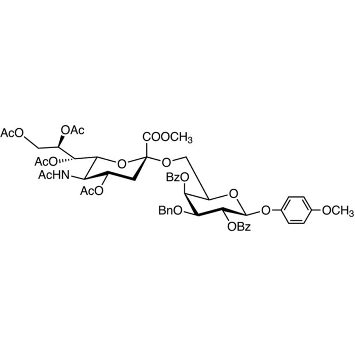 Neu5Ac[1Me,4789Ac]α(2-6)Gal[24Bz,3Bn]-β-MP