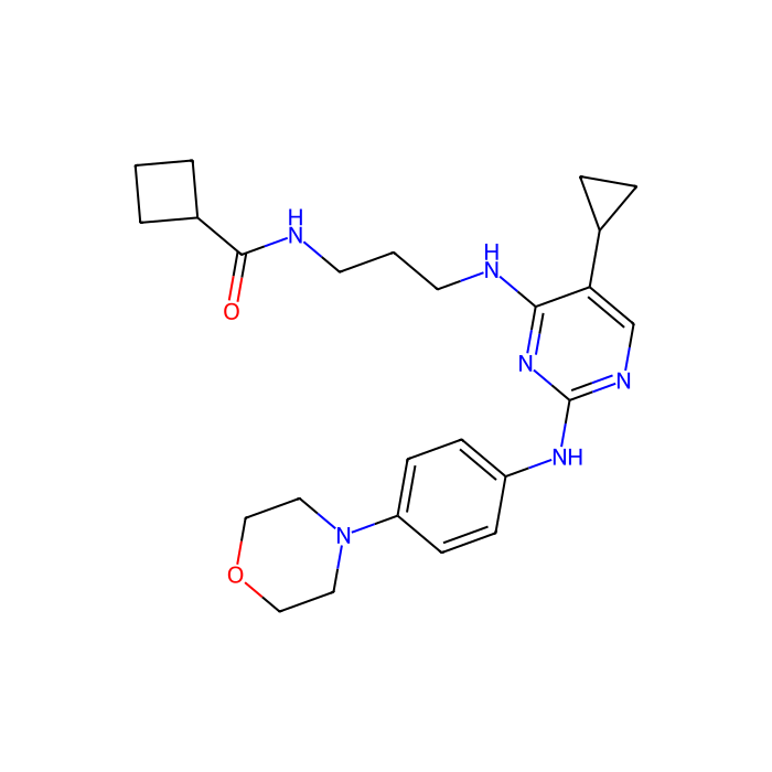N-{3-[(5-cyclopropyl-2-{[4-(morpholin-4-yl)phenyl]amino}pyrimidin-4-yl)amino]propyl}cyclobutanecarboxamide, 核因子卡巴 B 激酶亚基 Epsilon 抑制剂;微管亲和性调节激酶 3 抑制剂;丝裂原活化蛋白激酶激酶 7 抑制剂;TANK 结合激酶 1 抑制剂