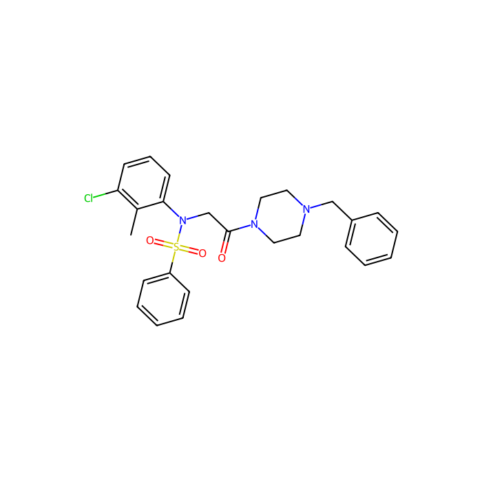 N-(3-chloro-2-methylphenyl)-N-[2-oxo-2-[4-(phenylmethyl)piperazin-1-yl]ethyl]benzenesulfonamide