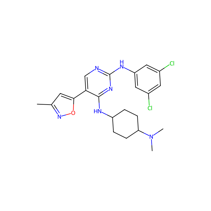2-N-(3,5-dichlorophenyl)-4-N-[4-(dimethylamino)cyclohexyl]-5-(3-methyl-1,2-oxazol-5-yl)pyrimidine-2,4-diamine, 丝裂原活化蛋白激酶激酶 4 抑制剂;TYRO3 蛋白酪氨酸激酶抑制剂