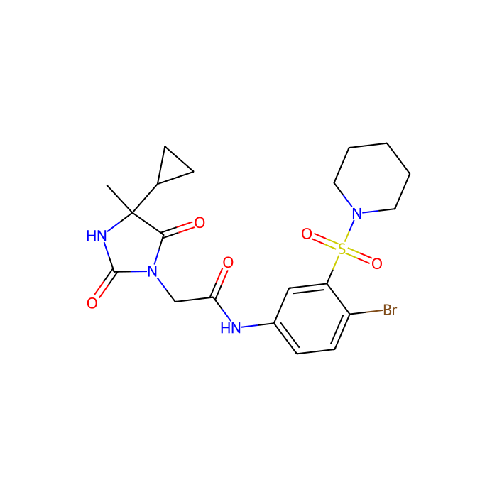 N-(4-Bromo-3-(piperidin-1-ylsulfonyl)phenyl)-2-(4-cyclopropyl-4-methyl-2,5-dioxoimidazolidin-1-yl)acetamide, 含 AAA 结构域的 ATPase 家族抑制剂 2;Inhibitor of ATPase family AAA domain containing 2B