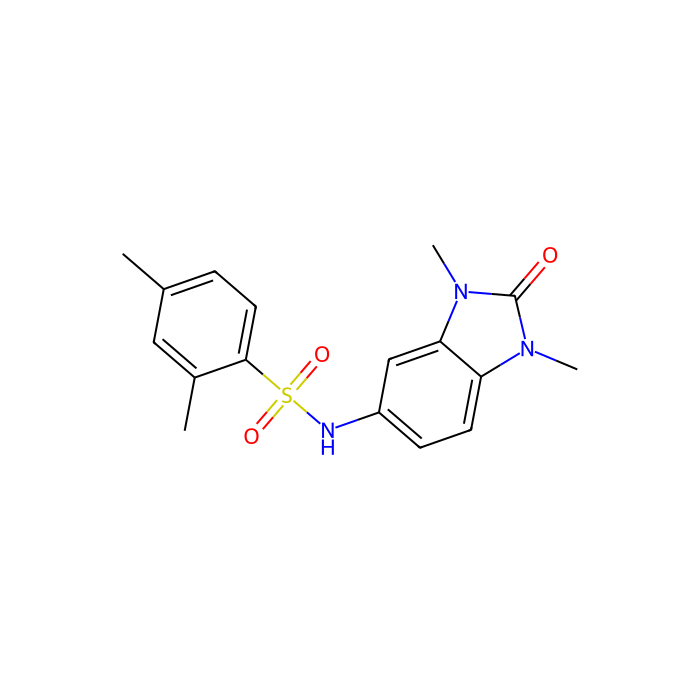 N-(1,3-dimethyl-2-oxobenzimidazol-5-yl)-2,4-dimethylbenzenesulfonamide, 含溴结构域和 PHD 指的 1;含溴结构域的 4 的抑制剂