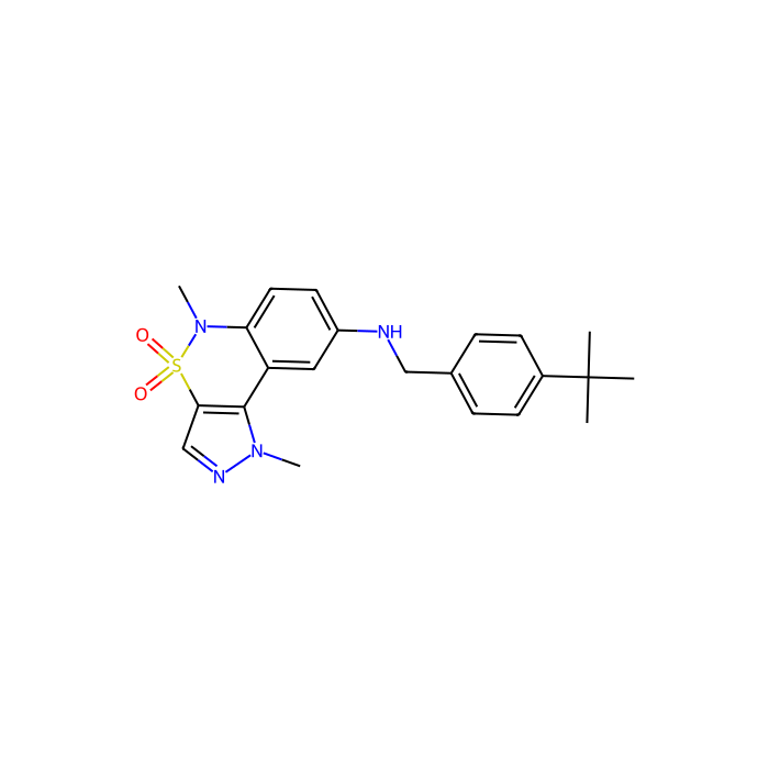N-[(4-tert-butylphenyl)methyl]-1,5-dimethyl-4,4-dioxopyrazolo[4,3-c][2,1]benzothiazin-8-amine, 蛋白酪氨酸激酶 2 抑制剂