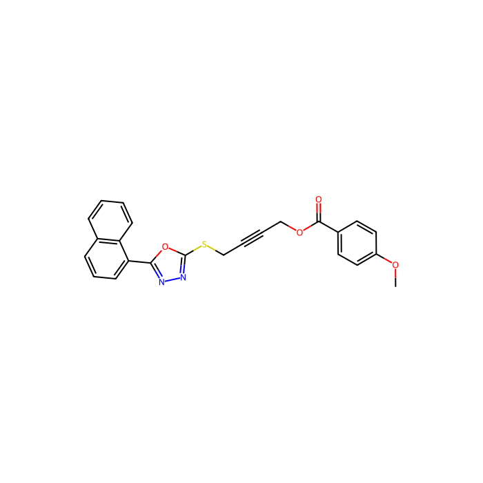 4-[(5-naphthalen-1-yl-1,3,4-oxadiazol-2-yl)sulfanyl]but-2-ynyl 4-methoxybenzoate, 15-LOX-1 抑制剂