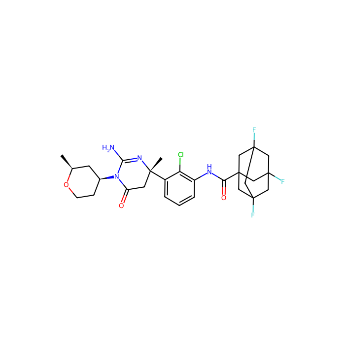 N-{3-[(4S)-2-amino-4-methyl-1-[(2S,4S)-2-methyloxan-4-yl]-6-oxo-1,4,5,6-tetrahydropyrimidin-4-yl]-2-chlorophenyl}-3,5,7-trifluoroadamantane-1-carboxamide