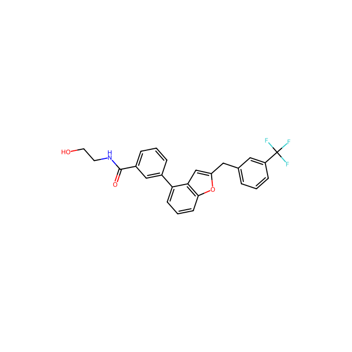 N-(2-hydroxyethyl)-3-[2-[[3-(trifluoromethyl)phenyl]methyl]-1-benzofuran-4-yl]benzamide, GPR52 的激动剂