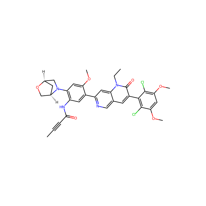 N-[5-[3-(2,6-dichloro-3,5-dimethoxyphenyl)-1-ethyl-2-oxo-1,6-naphthyridin-7-yl]-4-methoxy-2-[(1R,4R)-2-oxa-5-azabicyclo[2.2.1]heptan-5-yl]phenyl]but-2-ynamide, 成纤维细胞生长因子受体 4 抑制剂