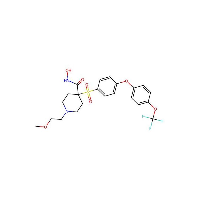 N-hydroxy-1-(2-methoxyethyl)-4-[4-[4-(trifluoromethoxy)phenoxy]phenyl]sulfonylpiperidine-4-carboxamide