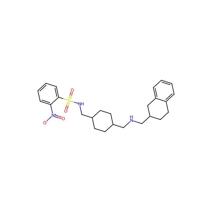 2-nitro-N-[[4-[(1,2,3,4-tetrahydronaphthalen-2-ylmethylamino)methyl]cyclohexyl]methyl]benzenesulfonamide