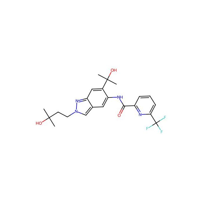N-[2-(3-hydroxy-3-methyl-butyl)-6-(1-hydroxy-1-methyl-ethyl)indazol-5-yl]-6-(trifluoromethyl)pyridine-2-carboxamide