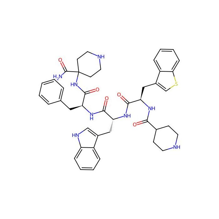 N-((R)-3-(Benzo[b]thiophen-3-yl)-1-(((R)-1-(((S)-1-((4-carbamoylpiperidin-4-yl)amino)-1-oxo-3-phenylpropan-2-yl)amino)-3-(1H-indol-3-yl)-1-oxopropan-2-yl)amino)-1-oxopropan-2-yl)piperidine-4-carboxamide, 胃泌素受体激动剂