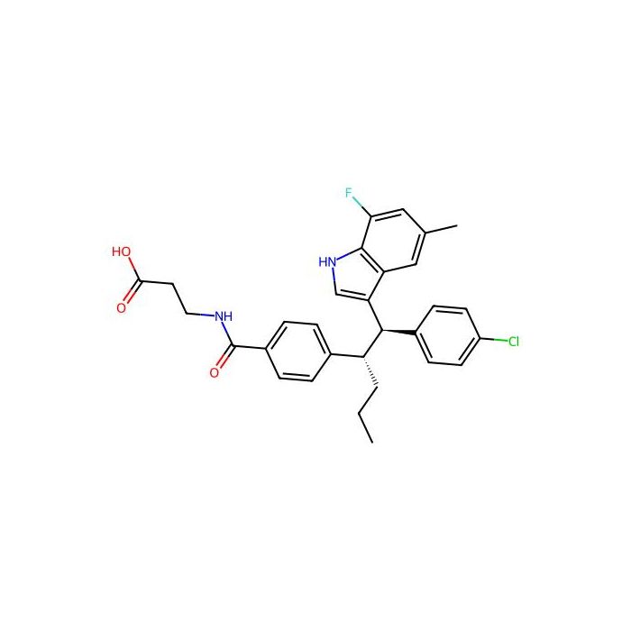 N-(4-((1S)-1-((R)-(4-Chlorophenyl)(7-fluoro-5-methyl-1H-indol-3-yl)methyl)butyl)benzoyl)-beta-alanine, 胰高血糖素受体拮抗剂