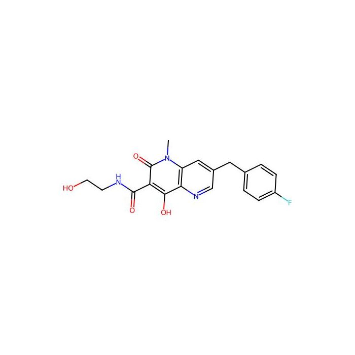 1,5-Naphthyridine-3-carboxamide, 7-((4-fluorophenyl)methyl)-1,2-dihydro-4-hydroxy-N-(2-hydroxyethyl)-1-methyl-2-oxo-, 人体免疫缺陷病毒 1 型整合酶抑制剂