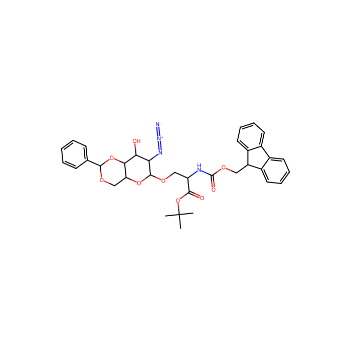 O-(2-叠氮-4,6-O-苯亚甲基-2-脱氧-α-D-吡喃半乳糖)-N-[(9H-芴-9-基甲氧基)羰基]-L-丝氨酸叔丁酯