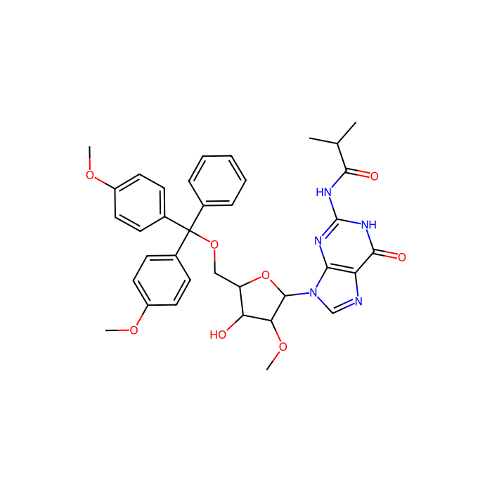 5′-O-[Bis(4-methoxyphenyl)phenylmethyl]-2′-O-methyl-N-(2-methyl-1-oxopropyl)guanosine