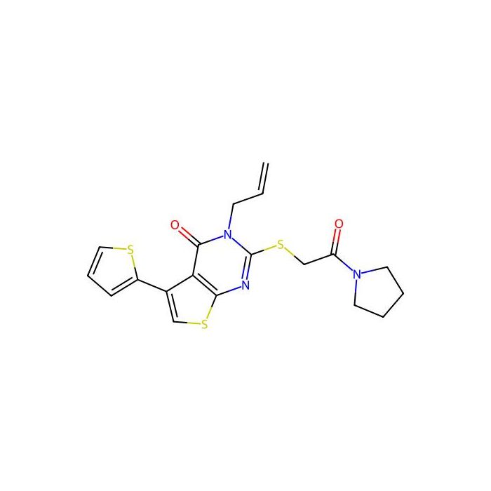 2-(2-Oxo-2-pyrrolidin-1-ylethyl)sulfanyl-3-prop-2-enyl-5-thiophen-2-ylthieno[2,3-d]pyrimidin-4-one