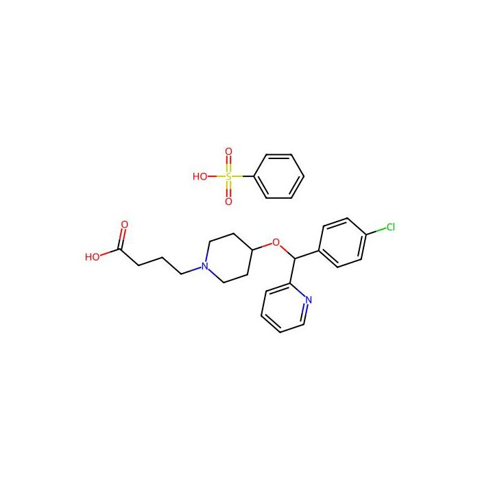 1-Piperidinebutanoic acid, 4-[(4-chlorophenyl)-2-pyridinylmethoxy]-(benzenesulfonate)(1:1)