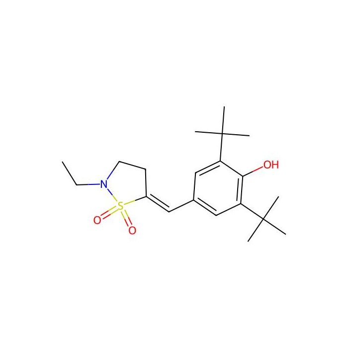 Phenol, 2,6-bis(1,1-dimethylethyl)-4-[(E)-(2-ethyl-1,1-dioxido-5-isothiazolidinylidene)methyl]-